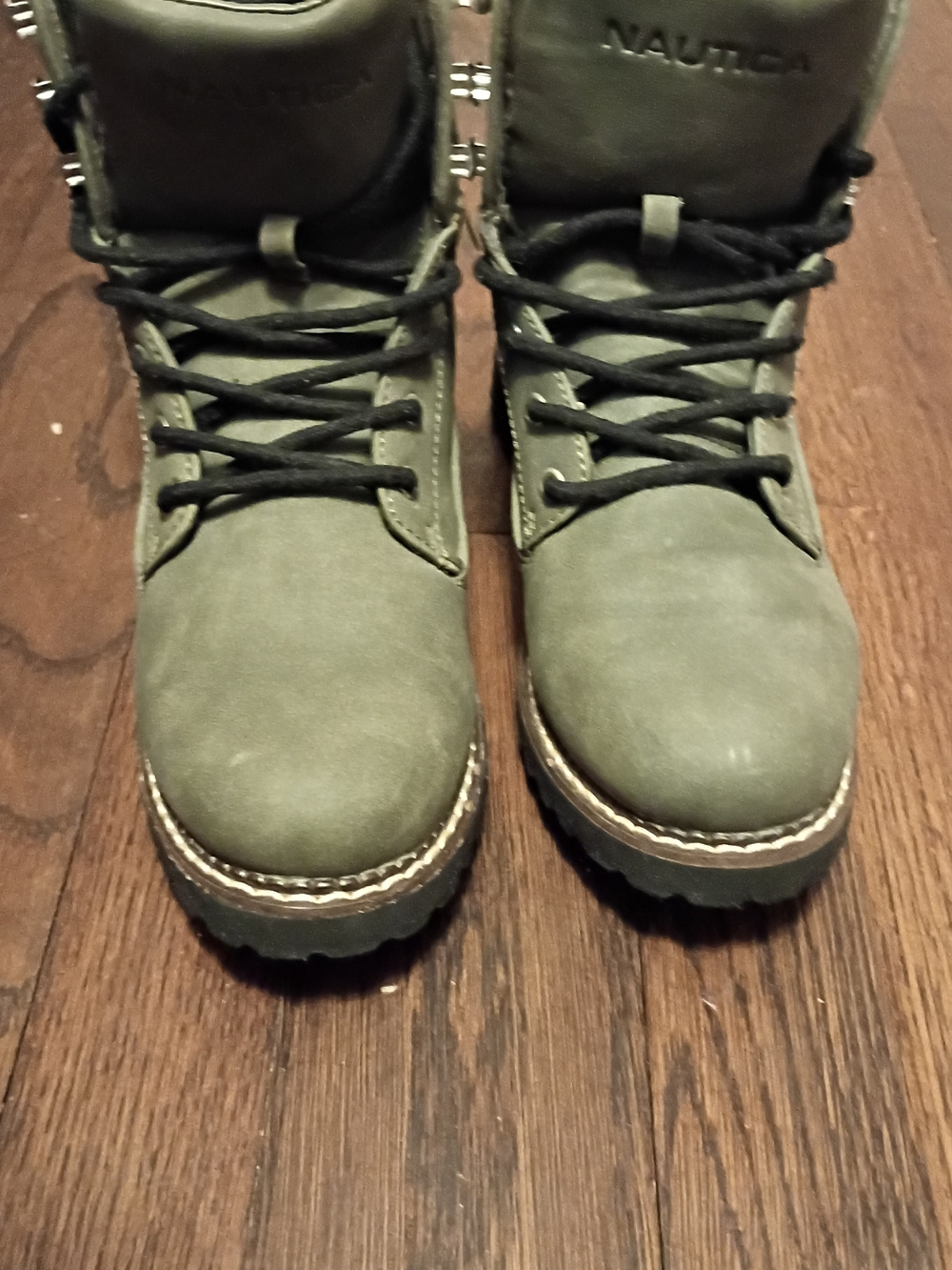 Nautica Men's Olive Work-Style Boots
